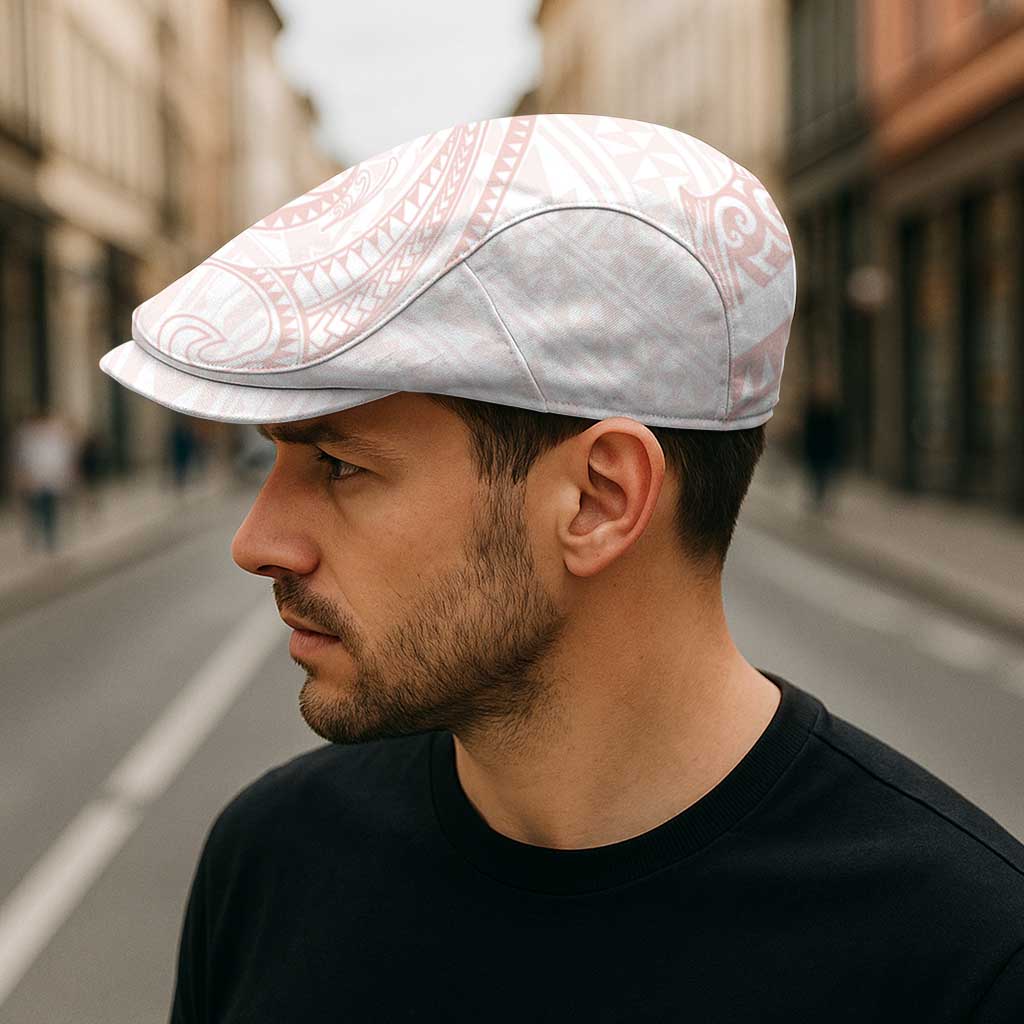 White Sunday Lotu Tamaiti Jeff Hat Polynesian Wave Pastel Blush - Polynesian Pride