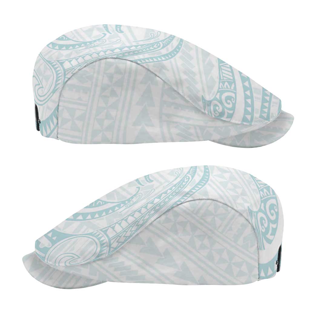 White Sunday Lotu Tamaiti Jeff Hat Polynesian Wave Pastel Cyan - Polynesian Pride