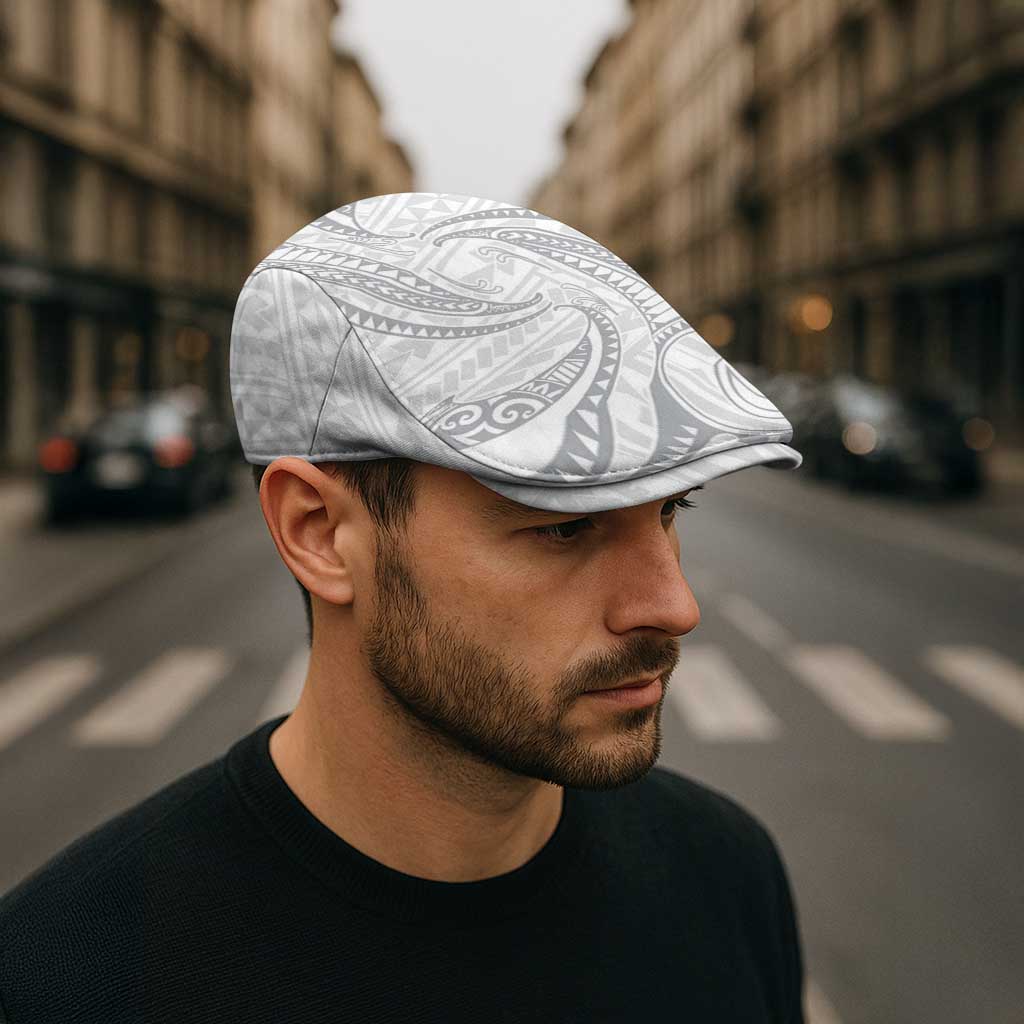 White Sunday Lotu Tamaiti Jeff Hat Polynesian Wave Pastel Gray - Polynesian Pride