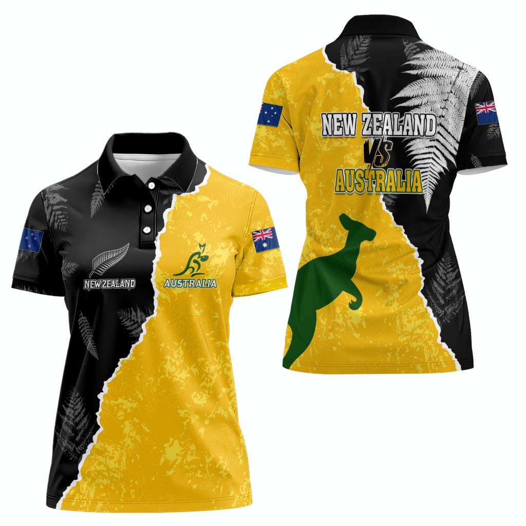 Australia Rugby Mix New Zealands Rugby Women Polo Shirt Wallabies Versus Silver Fern Sporty Basic LT7