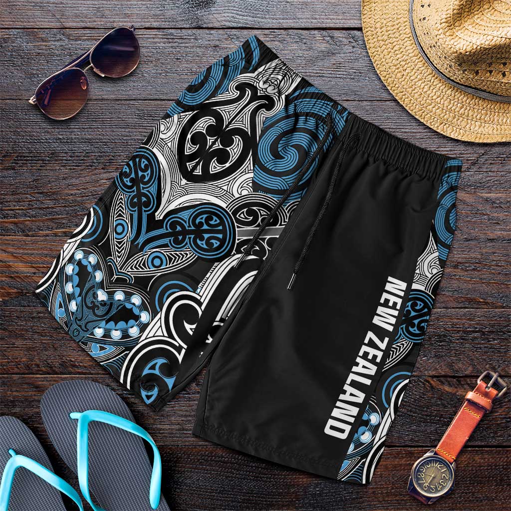 World Cricket New Zealand Shorts for Men Kia kaha nga Potae Pango LT9 Black - Polynesian Pride
