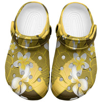Yellow Banana Leaf Hawaii Clogs Shoes Lau Maia Plumeria Tropical Summer Vibes