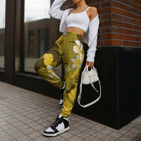Yellow Banana Leaf Hawaii Jogger Pants Lau Maia Plumeria Tropical Summer Vibes