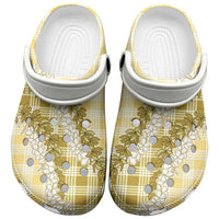 Yellow Hawaii Palaka Clogs Shoes Hawaiian Honohono Lei LT05 Yellow - Polynesian Pride
