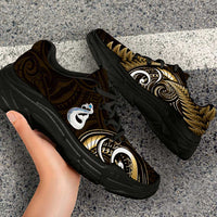 Yellow New Zealand Chunky Sneakers Aotearoa Silver Fern With Manaia Maori Unique