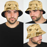 Yellow Palaka Hawaii Cowboy Bucket Hat Puakenikeni Lei Paniolo Papale Seamless Vibes - Polynesian Pride