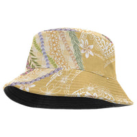 Yellow Palaka Hawaii Leis Bucket Hat Hawaiian-plaid Elegant Tropical Vibes LT14 One Size Yellow - Polynesian Pride