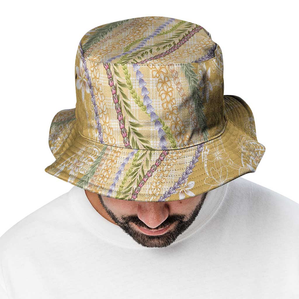 Yellow Palaka Hawaii Leis Bucket Hat Hawaiian-plaid Elegant Tropical Vibes LT14 - Polynesian Pride