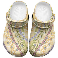 Yellow Palaka Hawaii Leis Clogs Shoes Hawaiian-plaid Elegant Tropical Vibes LT14 Yellow - Polynesian Pride