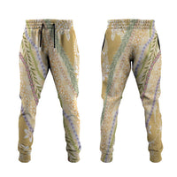 Yellow Palaka Hawaii Leis Jogger Pants Hawaiian-plaid Elegant Tropical Vibes LT14 Yellow - Polynesian Pride