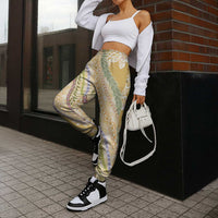 Yellow Palaka Hawaii Leis Jogger Pants Hawaiian-plaid Elegant Tropical Vibes LT14 - Polynesian Pride