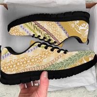 Yellow Palaka Hawaii Leis Sneakers Hawaiian-plaid Elegant Tropical Vibes LT14 Yellow - Polynesian Pride