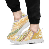Yellow Palaka Hawaii Leis Sneakers Hawaiian-plaid Elegant Tropical Vibes LT14 - Polynesian Pride