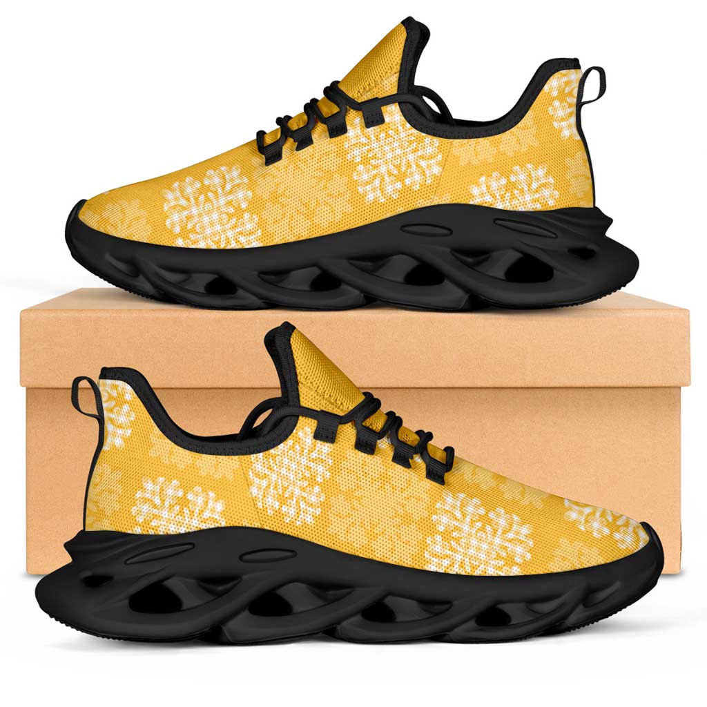 Yellow Palaka Quilt Hawaii Clunky Sneakers Traditional Hawaii-plaid Pattern - Polynesian Pride