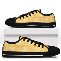 Yellow Palaka Quilt Hawaii Low Top Shoes Traditional Hawaii-plaid Pattern - Polynesian Pride