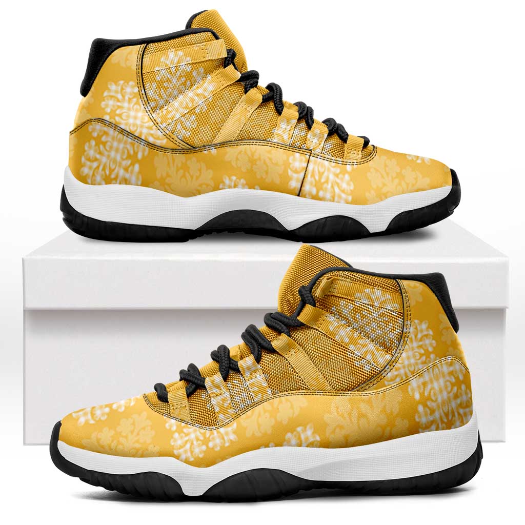 Yellow Palaka Quilt Hawaii Sneakers J11 Traditional Hawaii-plaid Pattern - Polynesian Pride