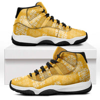 Yellow Palaka Quilt Hawaii Sneakers J11 Traditional Hawaii-plaid Pattern - Polynesian Pride