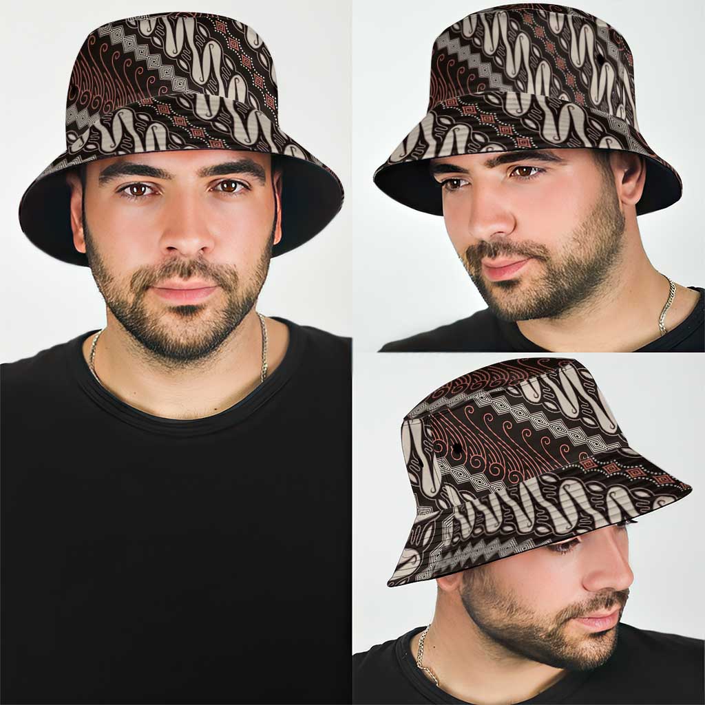 Yogyakarta Parang Batik Motifs Bucket Hat Indonesian Traditional Pattern
