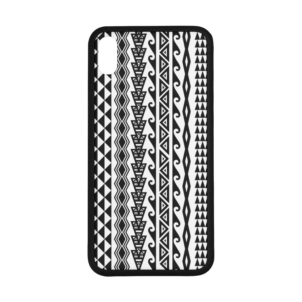 Polynesian 16 Rubber Phone Case One Size iPhone XS Max Black - White - Polynesian Pride