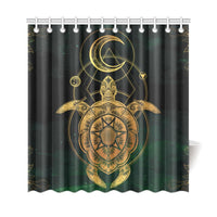 Turtle Hibiscus Golden Galaxy Shower Curtain - Polynesian Pride