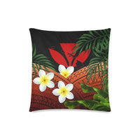 Kanaka Maoli (Hawaiian) Pillow Cases, Polynesian Plumeria Banana Leaves Red - Polynesian Pride