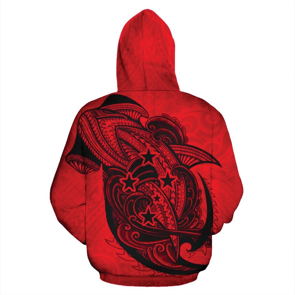 Papua New Guinea Zip up Hoodie Shark of Freedom Flying With Bird of Paradise TH0 - Polynesian Pride