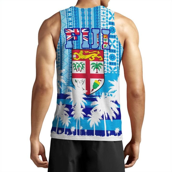 Fiji Tank Top - Fijian Tapa Flag Men Tank Top - Polynesian Pride