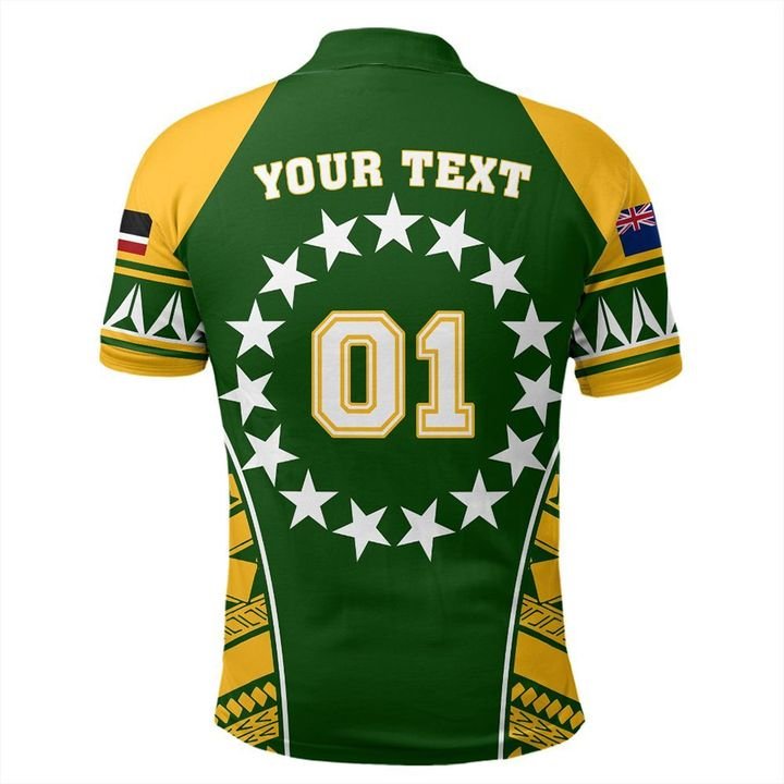 Custom Cook Islands Polo Shirt Kuki Airani Athletic Style Custom Text and Number - Polynesian Pride