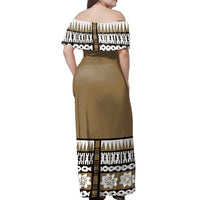 Fiji Bula Dress - Ethnic Tree Off Shoulder Long Dress - Polynesian Pride