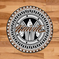 Fiji Round Carpet Masi Kaiviti Round Carpet Brown - Polynesian Pride