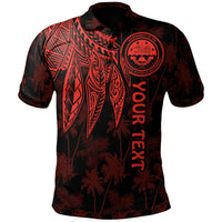 Federated States of Micronesia Custom Polo Shirt Polynesian Wings (Red) Unisex Red - Polynesian Pride