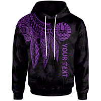 Tahiti Custom Hoodie Polynesian Wings (Purple) Unisex Purple - Polynesian Pride