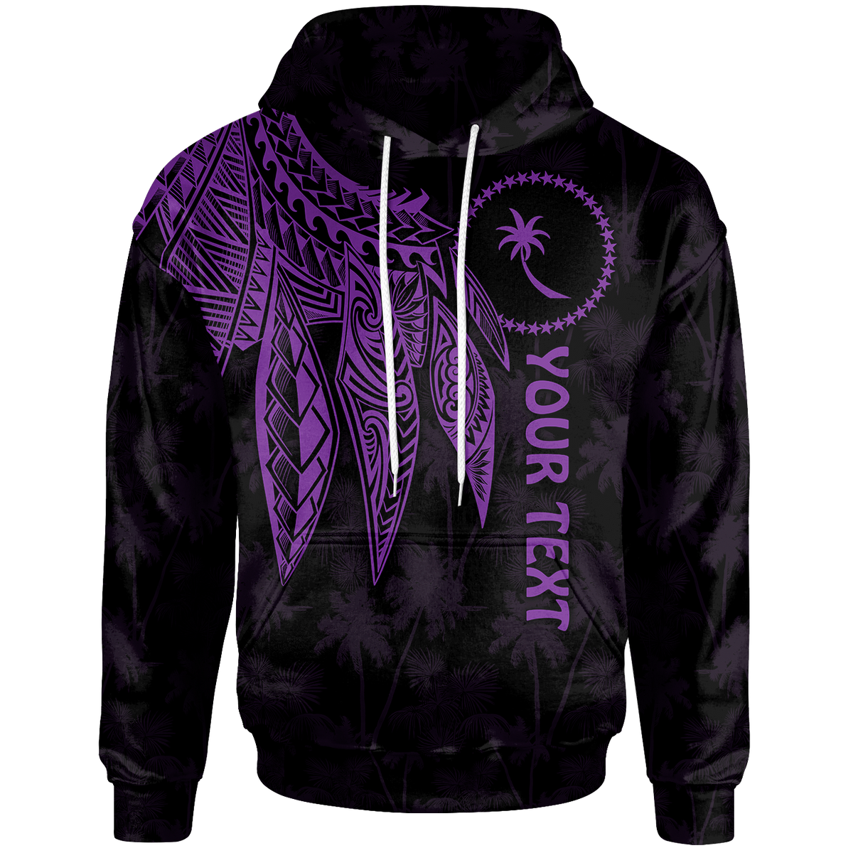 Chuuk Custom Hoodie Polynesian Wings (Purple) Unisex Purple - Polynesian Pride