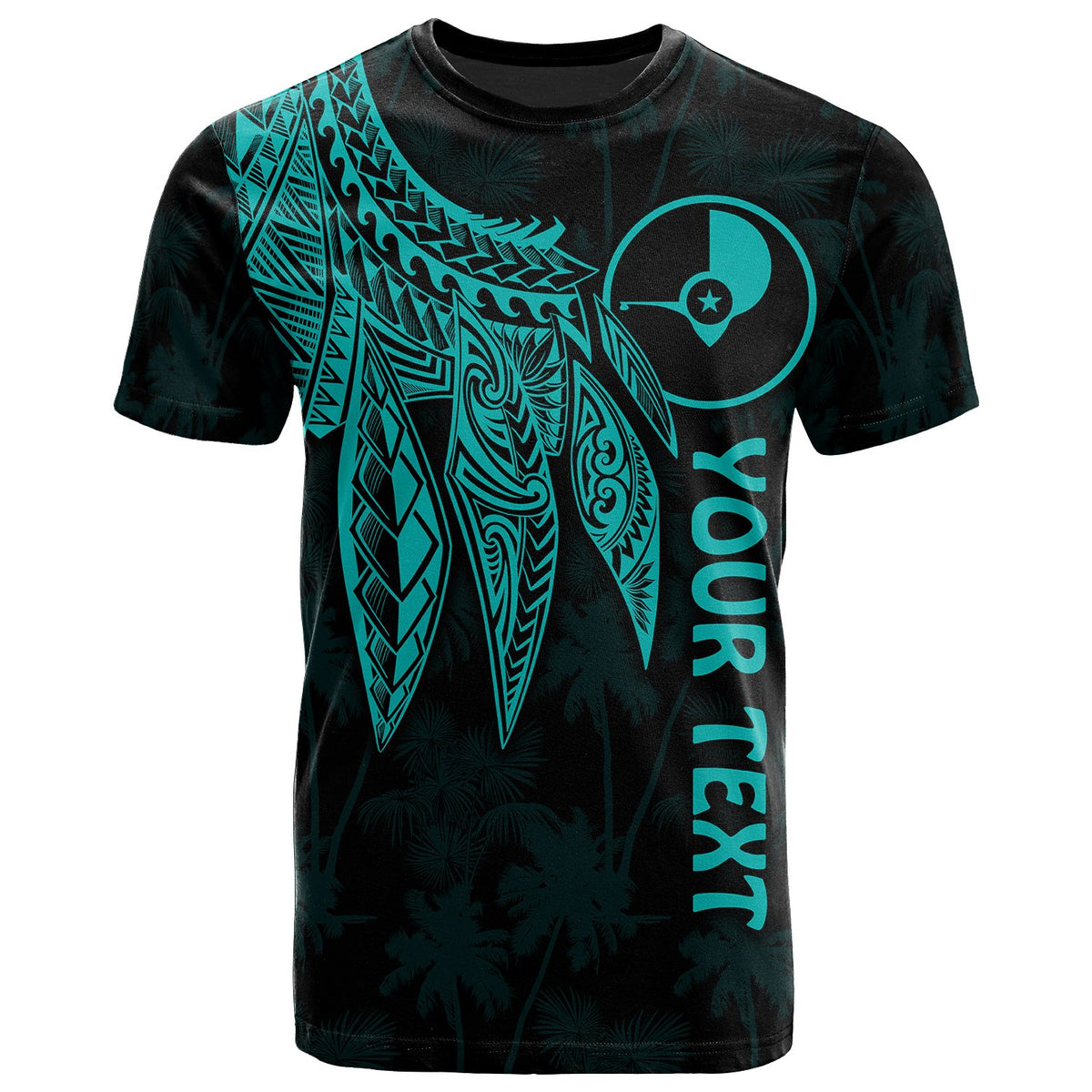 Yap Custom T Shirt Polynesian Wings (Turquoise) Unisex Turquoise - Polynesian Pride