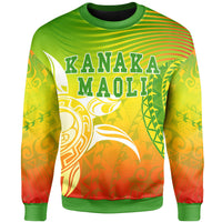 Kanaka Maoli Polynesian Sweatshirt - Turtle Style Unisex Green - Polynesian Pride