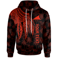 Tokelau Polynesian Zip up Hoodie Polynesian Wings (Red) Unisex Red - Polynesian Pride