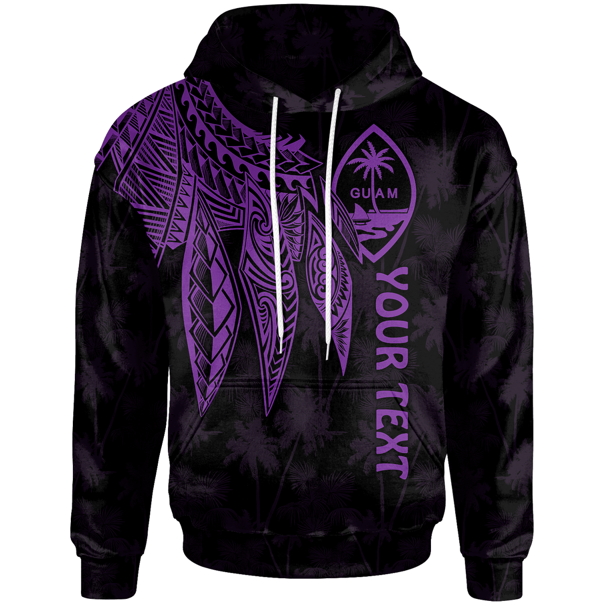 Guam Custom Hoodie Polynesian Wings (Purple) Unisex Purple - Polynesian Pride
