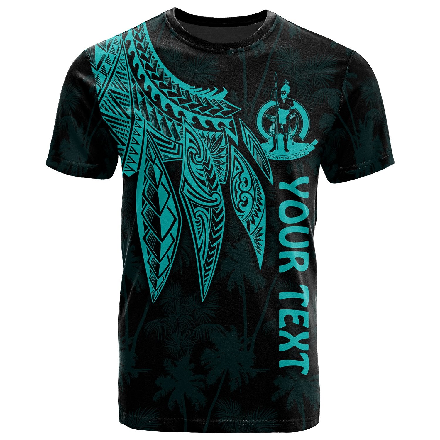 Vanuatu Custom T Shirt Polynesian Wings (Turquoise) Unisex Turquoise - Polynesian Pride