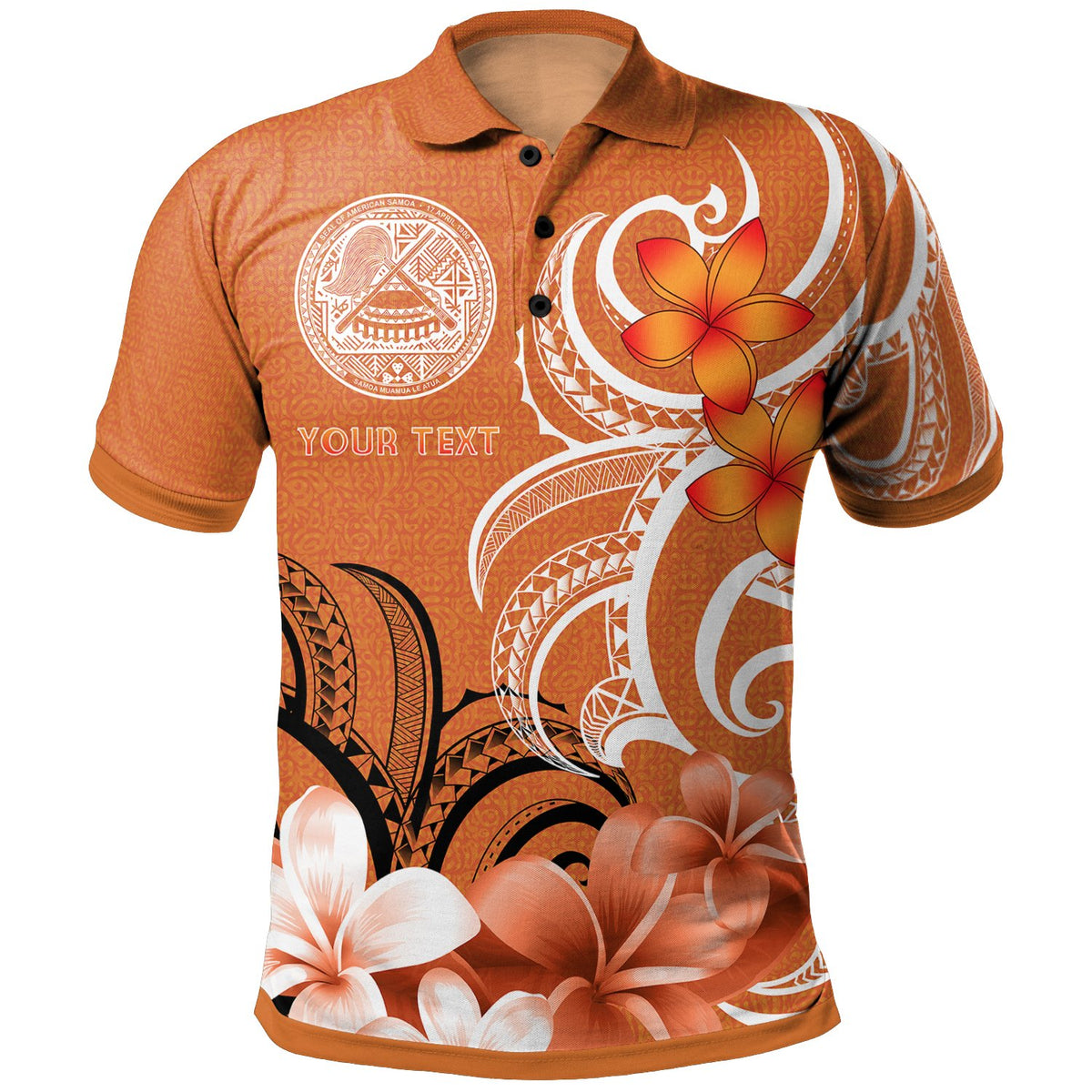 Custom American Samoa Custom Polo Shirt Amerika Samoa Spirit Unisex Orange - Polynesian Pride