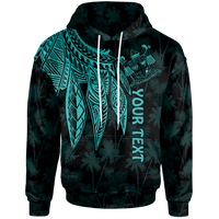 Fiji Custom Hoodie Polynesian Wings (Turquoise) Unisex Blue - Polynesian Pride