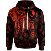 Yap Custom Hoodie Polynesian Wings (Red) Unisex Red - Polynesian Pride