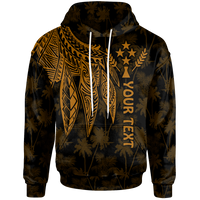 Kosrae Custom Hoodie Polynesian Wings (Golden) Unisex Golden - Polynesian Pride