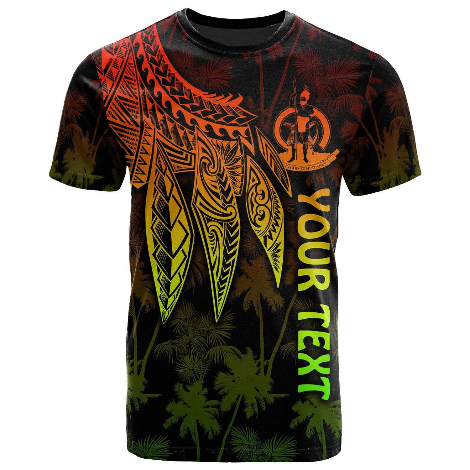Vanuatu Custom T Shirt Polynesian Wings (Reggae) Unisex Reggae - Polynesian Pride