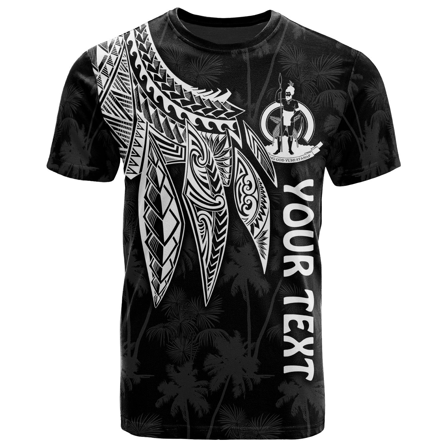 Vanuatu Custom T Shirt Polynesian Wings (White) Unisex Reggae - Polynesian Pride