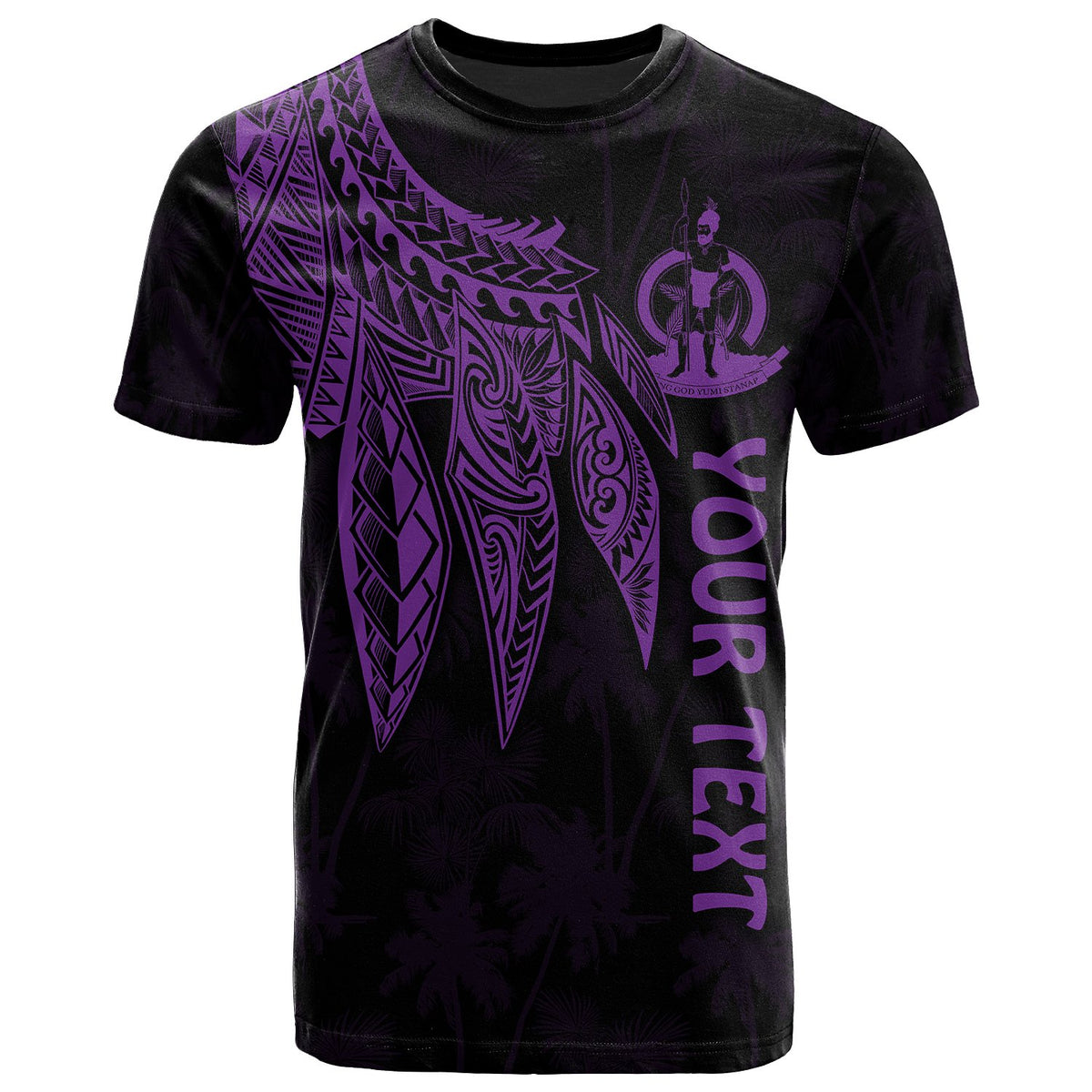 Vanuatu Custom T Shirt Polynesian Wings (Purple) Unisex Purple - Polynesian Pride