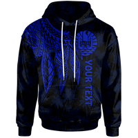 Tahiti Custom Hoodie Polynesian Wings (Blue) Unisex Blue - Polynesian Pride