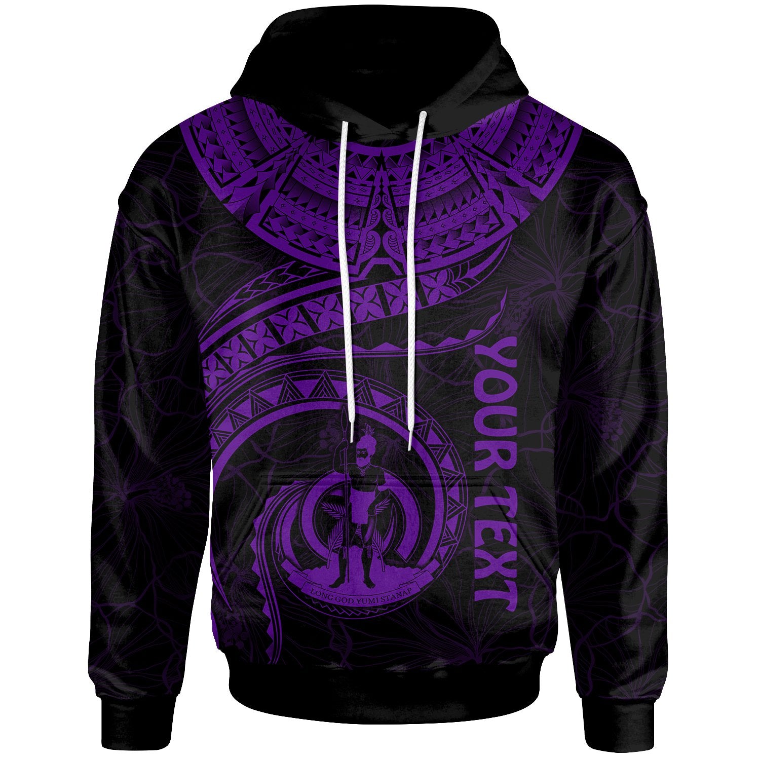 Vanuatu Polynesian Custom Hoodie Vanuatu Waves (Purple) Unisex Purple - Polynesian Pride
