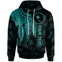 Chuuk Custom Hoodie Polynesian Wings (Turquoise) Unisex Turquoise - Polynesian Pride