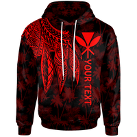 Polynesian Hawaii Kanaka Maoli Custom Hoodie Polynesian Wings (Red) Unisex Red - Polynesian Pride