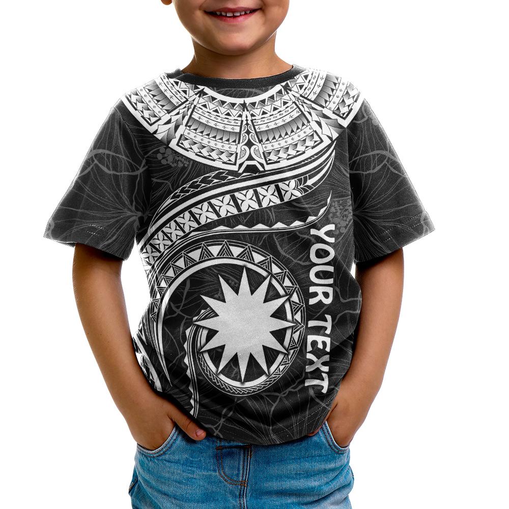 Nauru Polynesian Custom T Shirt Nauru Waves (White) - Polynesian Pride